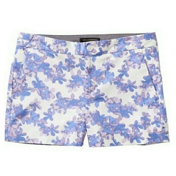 Banana Republic Lavender Periwinkle Floral Print Hampton Fit Short - Picture 3 of 8